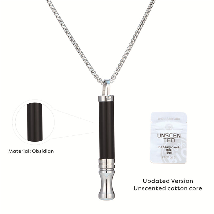 Wholesale Necklace Natural Stone Round Tube Meditation Stress Relieving Jewelry Titanium Steel