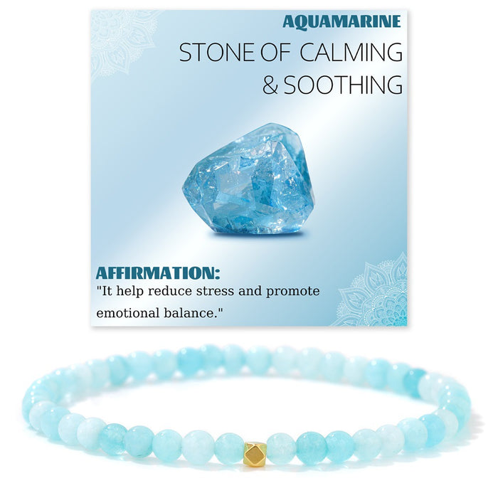 Wholesale 4mm stone bead bracelet with elastic cord