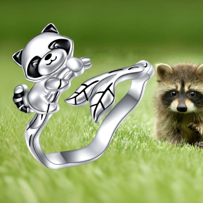 Wholesale Little Raccoon Cute Little Animal Ring Female Cartoon Opening Adjustable Ring Children's Ring
