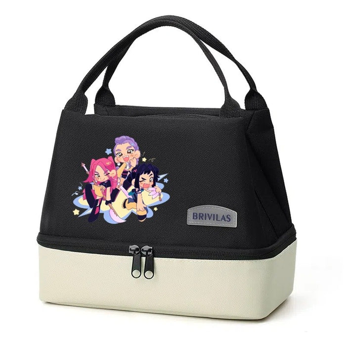 Wholesale Cartoon Cute Colorful Double-Layer Insulated Lunch Bag for Outdoor Use Handbags