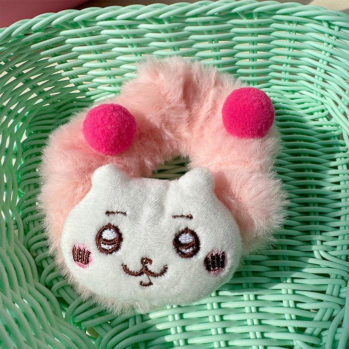 Wholesale Hair Ball Hair Accessories Rubber Tendon Small Intestine Hair Ring  Cartoon Lovable Giyka Wow Small Eight Hair Rope Head