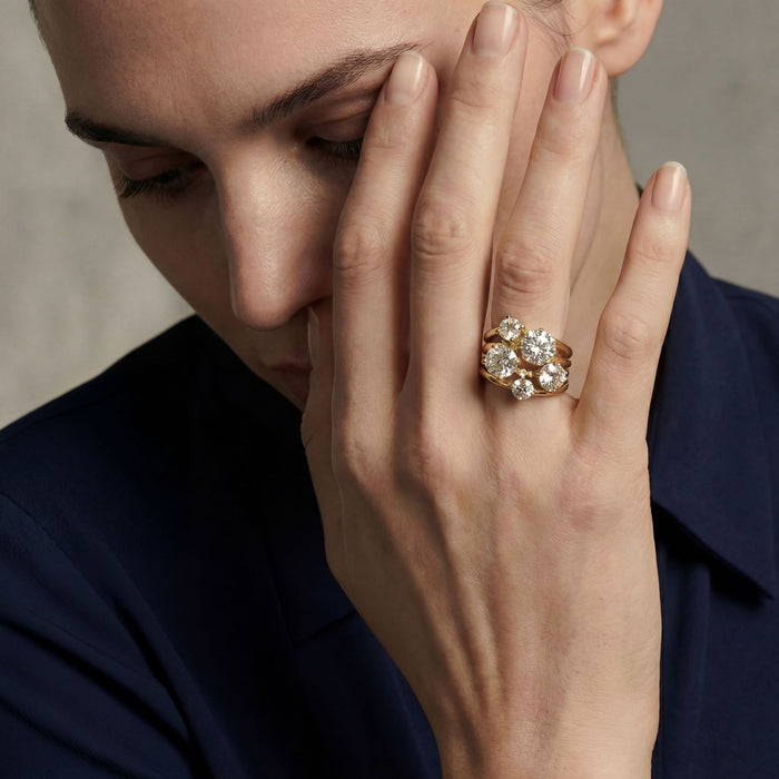 Wholesale Stainless steel Multi-Diamond Ring