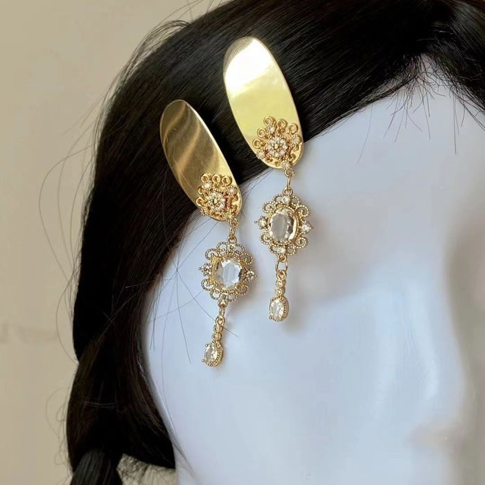 Wholesale Pink diamond tassel hair clip, exquisite bangs clip, hair accessory