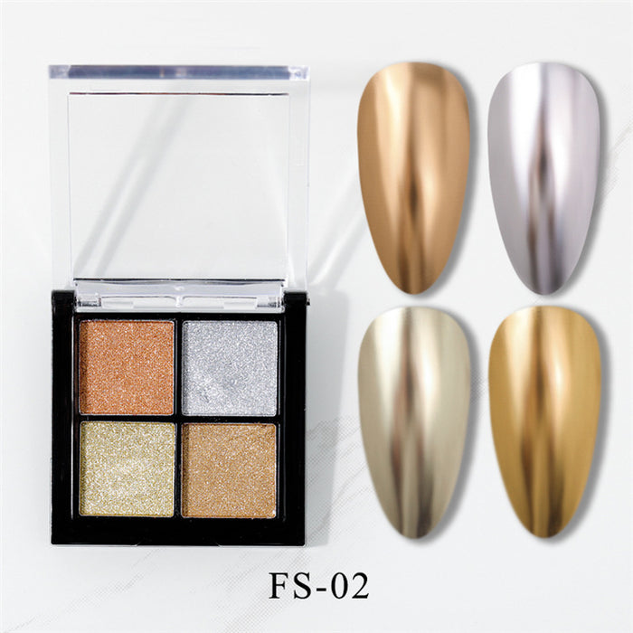 Wholesale Nail art four-color magic mirror powder, laser powder, two-color solid powder