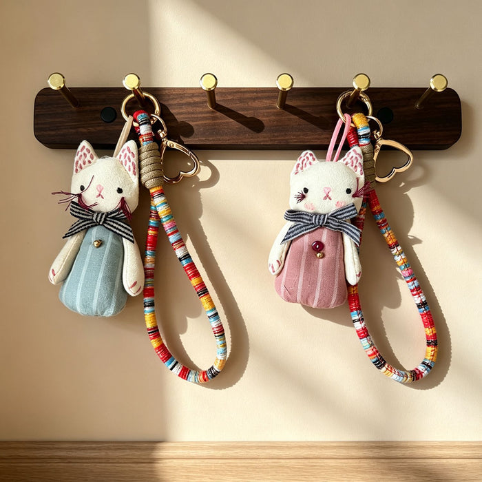 Wholesale Vintage Cute Cartoon Cloth Keychain Bag Charm Accessory
