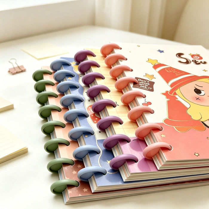 Wholesale A5 Cartoon Mushroom Button Notebook With Star Design Cute Student Journal For School Season Gift