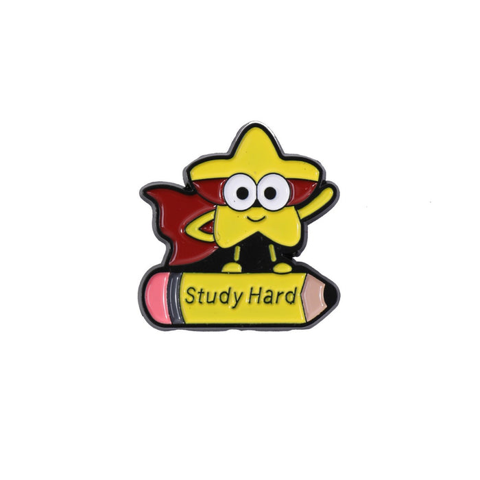 Wholesale Back to school season cartoon brooch colorful book metal decorative badge