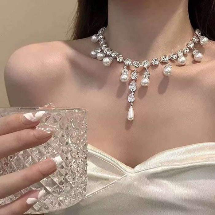 Wholesale Pearl necklace collarbone chain