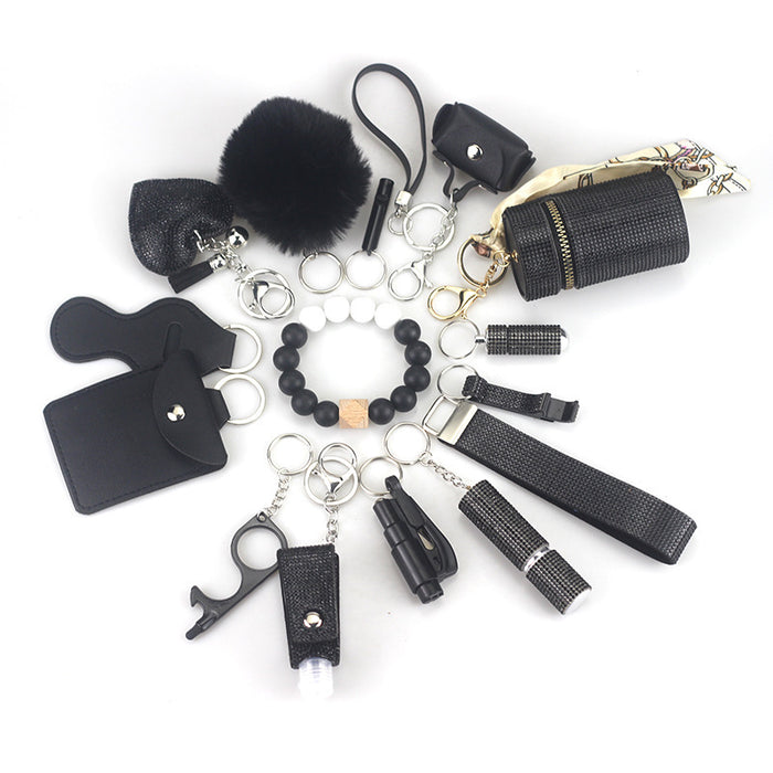 Wholesale Silver Self Defense 15 Piece Keychain Set For Adults Everyday Carry Gift
