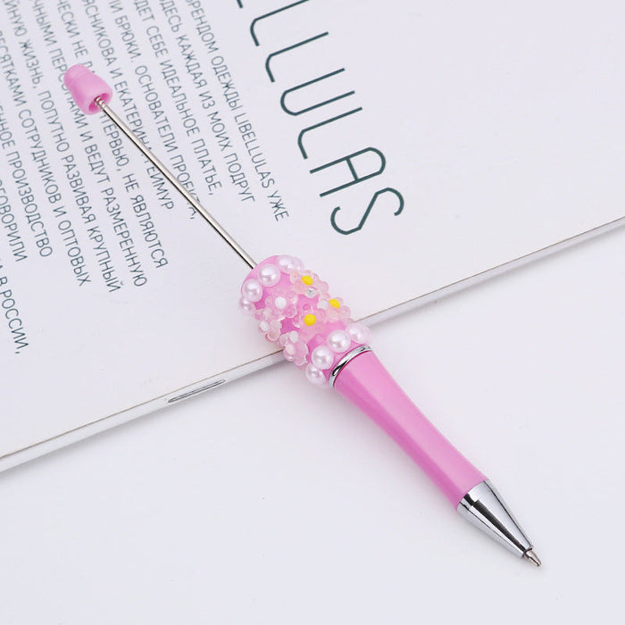 Wholesale Beadable Pens DIY Patch Pearl Flower Beadable Pen JDC-PN-ShuY007