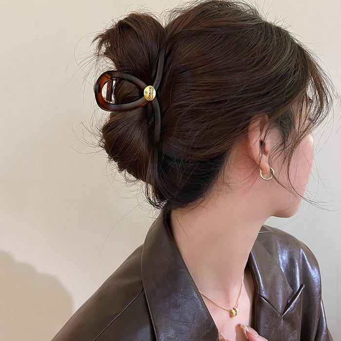 Wholesale Gold Label Letter Grip Clip New High end Style Hairpin with Shark Clip Hair Clip Headpiece