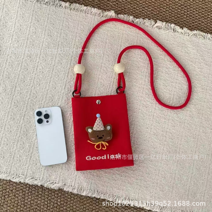 Wholesale Knitted Crossbody Bag with Rope and Beads Cute Phone Purse MOQ≥3