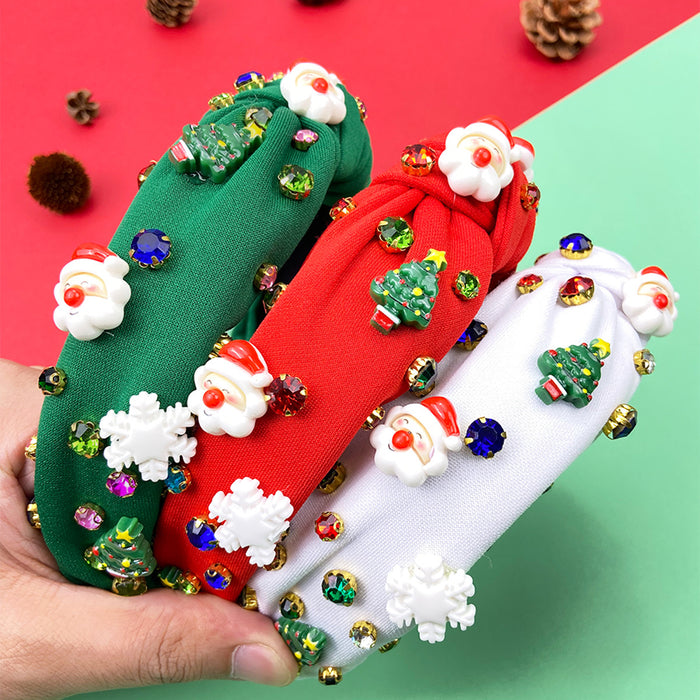 Wholesale Christmas  wide knotted  festive headband