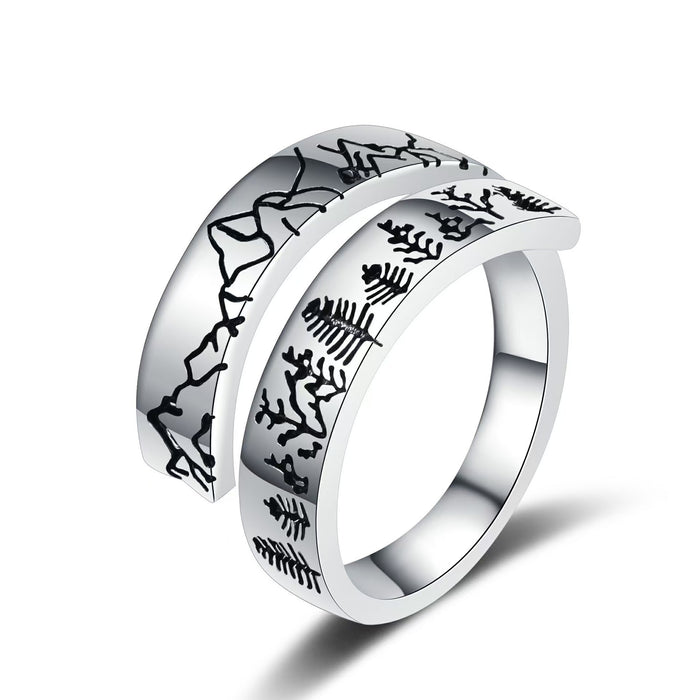 Wholesale New fashionable and minimalist ring with adjustable mountain shape index finger ring bracelet