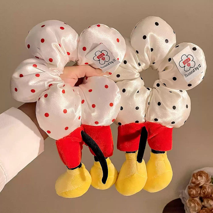 Wholesale Cute red polka dot plush scrunchie hair scrunchies