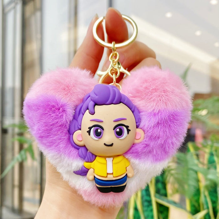 Wholesale Pom Pom Keychain K-Pop Pendant Anime Stuffed Pendant