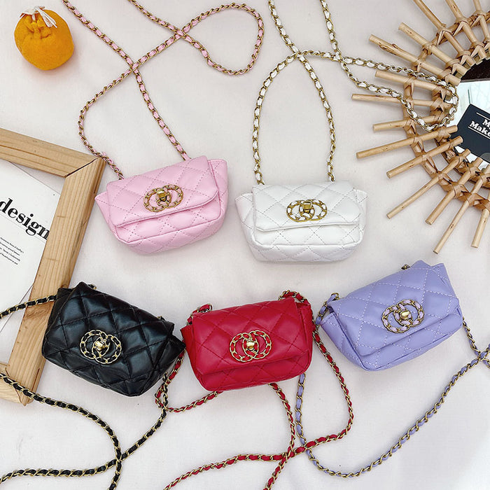 Wholesale PU Style Princess Coin Purse Rhombus Chain Small Square Bag JDC-SD-YuanDuo076