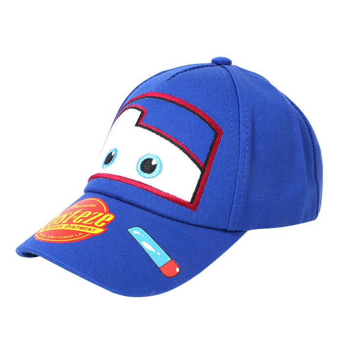 Wholesale Trendy Car Print Boys Baseball Cap Sun Hat Red Cloth Wide Brim Sunscreen Kids Fashion Accessory For Resale