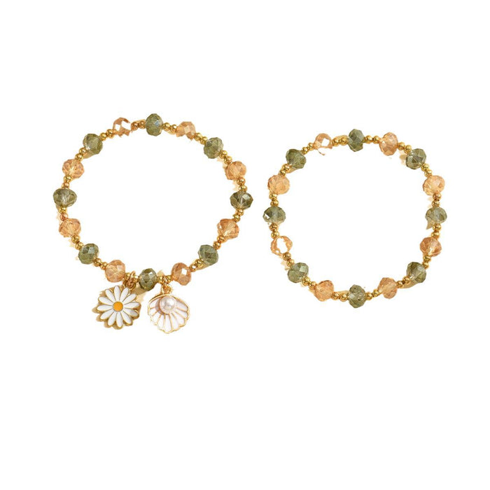 Wholesale jewelry fashion vintage glass beads beaded shell bracelet