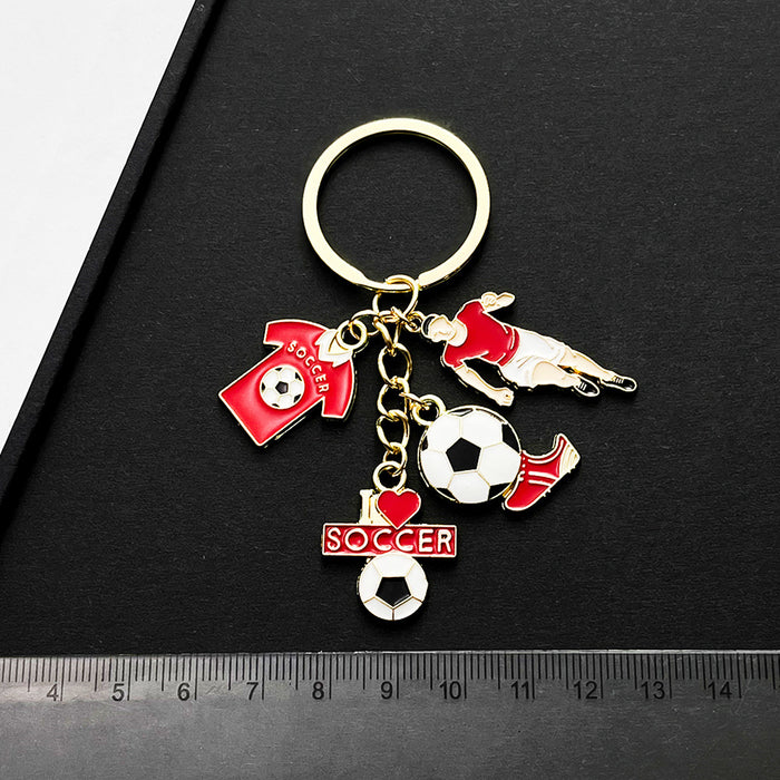 Wholesale Oil Dripping Football Player Zinc Alloy Keychain JDC-KC-LuNeng001