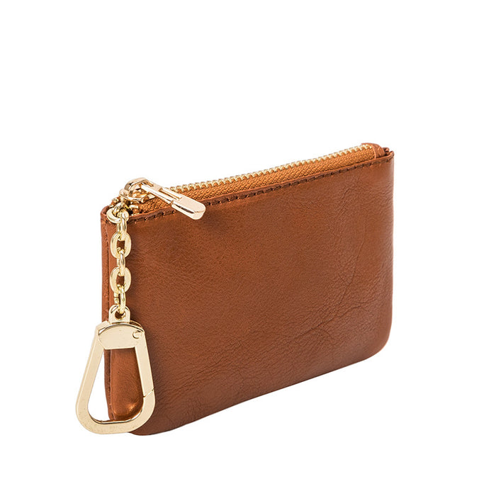 Wholesale Cowhide Mini Ultra-thin Wallet Women's Simple Keychain Coin Bag Soft Leather Zipper Coin Purse