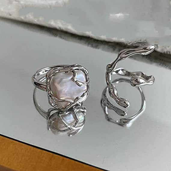 Wholesale Fashion trend inlaid ring, light luxury niche open mouth ring
