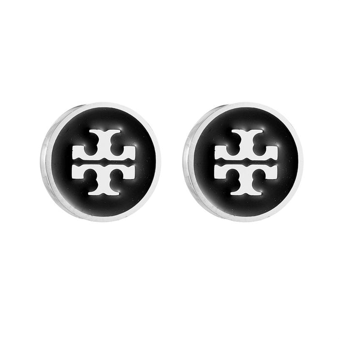 Wholesale Stainless steel earrings necklace with simple engraved letters jewelry