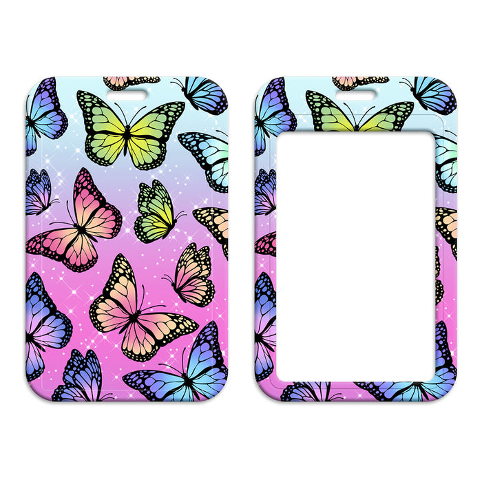 Wholesale Butterfly-shaped phone lanyard Keychain with a rigid card holder