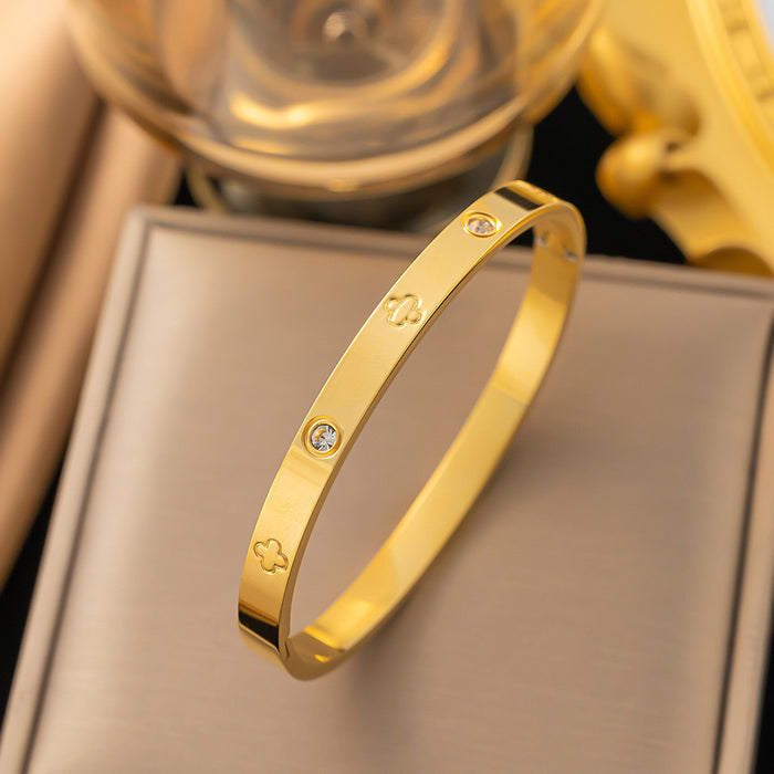 Wholesale Stainless steel diamond-encrusted bracelet ring