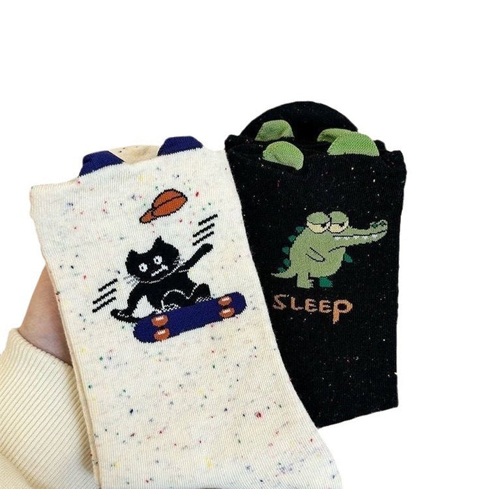 Wholesale Spring and Autumn High-value Socks Funny Cute Socks Women's Cartoon All-match Sweat-absorbent Socks