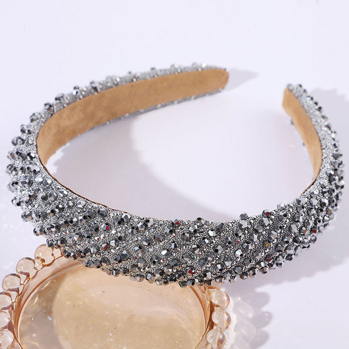 Wholesale Thin diamond headband fashionable and light luxury temperament multi-color headdress hair accessories personality sweet cool cotton headband for women