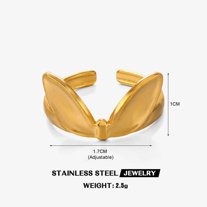 Wholesale Stainless steel female hip hop Gold Plated Rings Adjustable rings