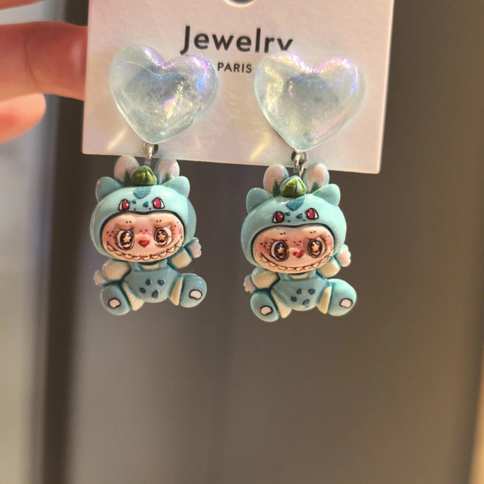 Wholesale New round cartoon silver needle fashionable earrings