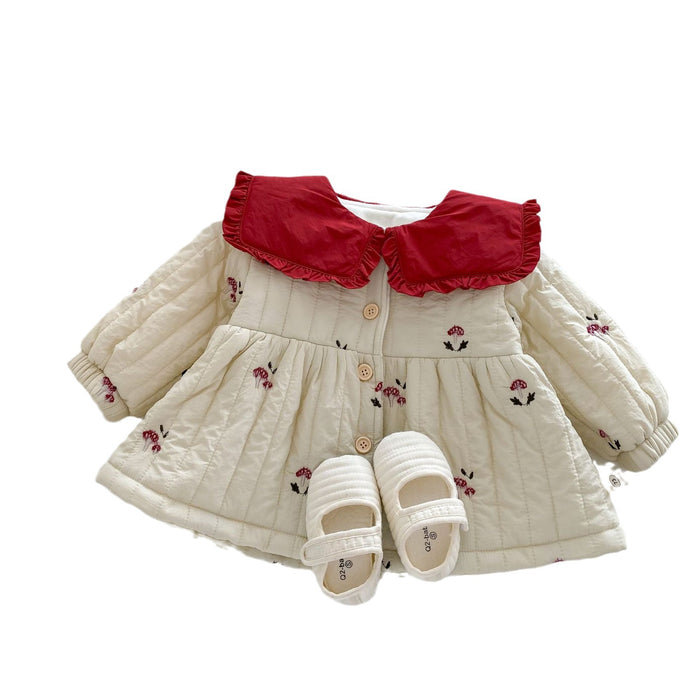 Wholesale Girls' cotton-padded jacket 0-5 years old winter baby girl thickened cotton-padded jacket