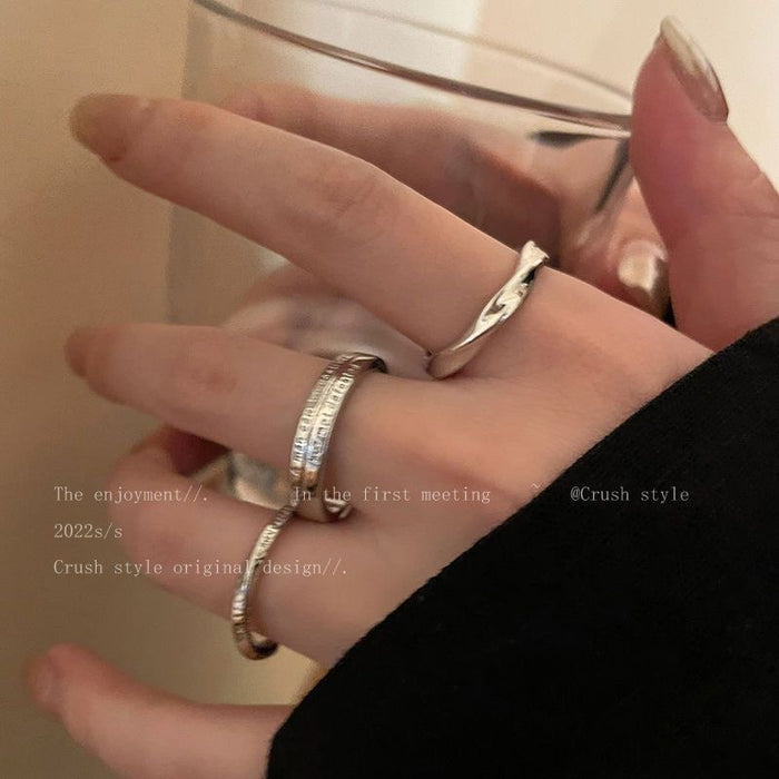 Wholesale  Silver  Ring Three-piece Set Women's Open Finger Ring Gift