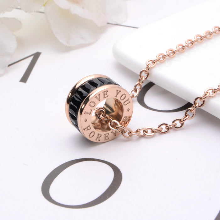 Wholesale Black Ceramic Necklace  Long Accessories Titanium Steel Spring Pendant Women's Clavicle Chain