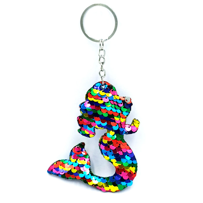 Wholesale Reflective Shiny Animal Plant Keychain PET Sequins Fashion Bag Car Pendant DIY Clothing Accessories JDC-KC-QS001