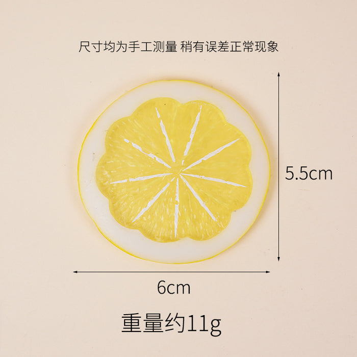 Wholesale Lemon Slice Simulated Fruit PVC Keychain Charm Fashion Bag Accessory MOQ≥2