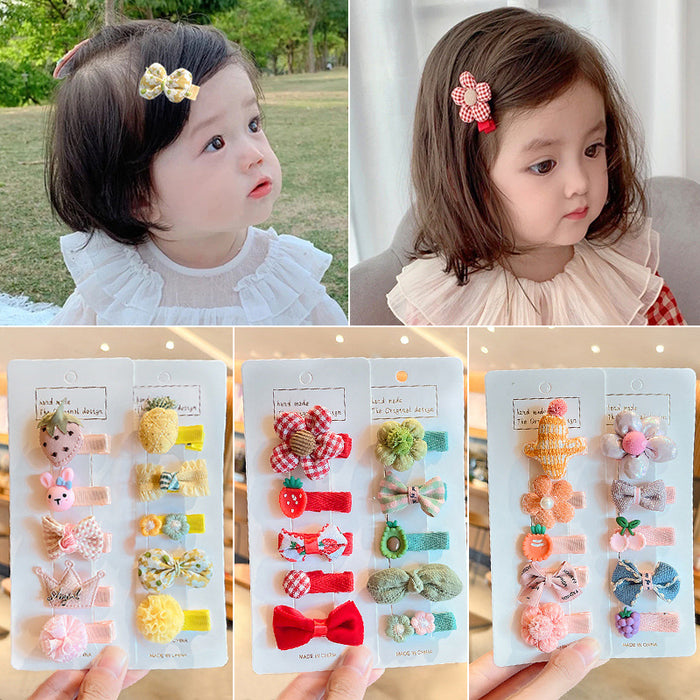 Wholesale Baby hairpins,  children' s hairpins,  cute bowknot fabric clips,  small size,  no hair damage
