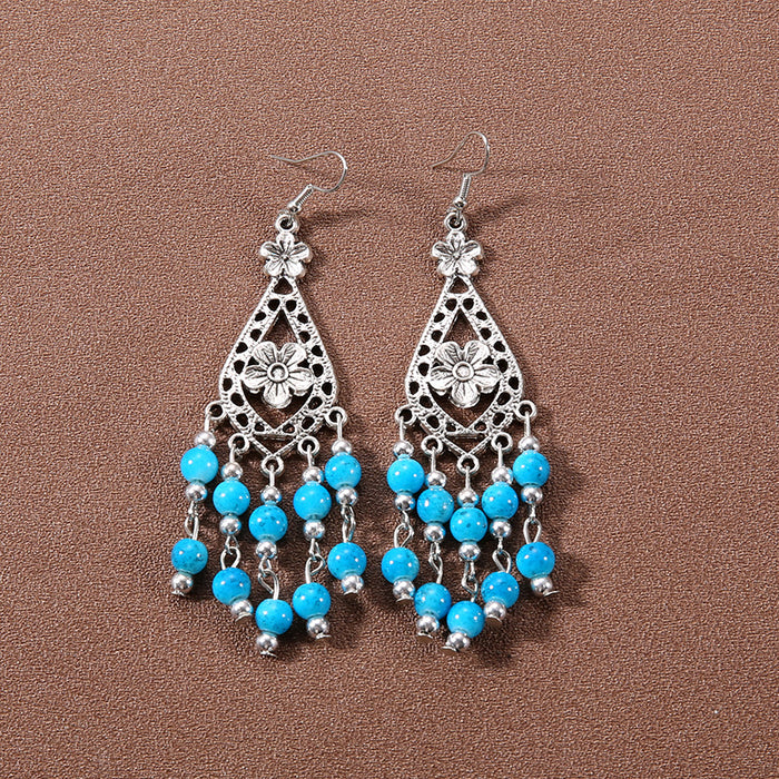 Wholesale Alloy Bohemian Ethnic Style Su Song Stone Earrings JDC-ES-Gumi007