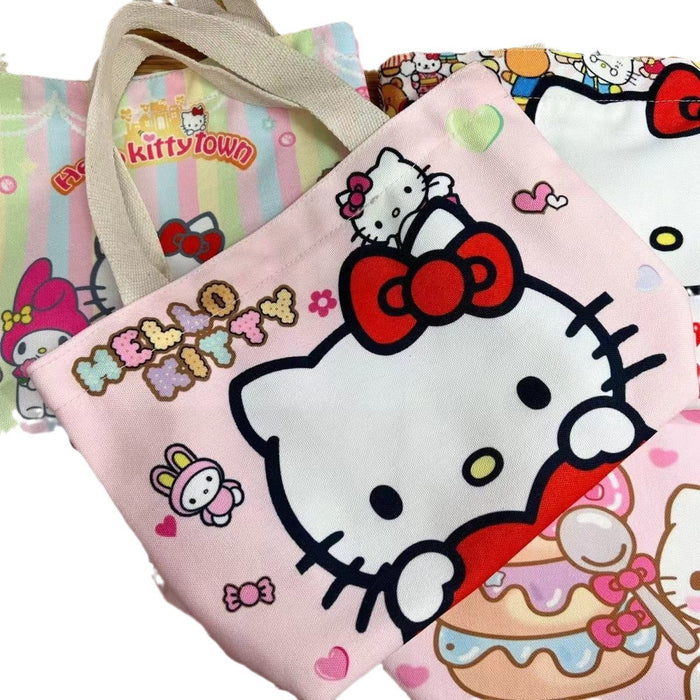 Wholesale Canvas Bag Handbag Instagram Style Cartoon Student Bag Small Bag with Zipper