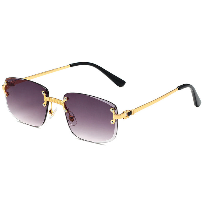 Wholesale  Rimless Trim Spring Foot Sunglasses Women's  Gradient Sunglasses Men's