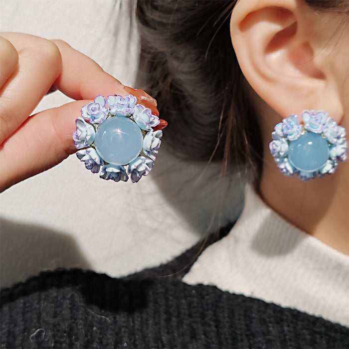 Wholesale Earring temperament, flower earrings, light luxury, high-end