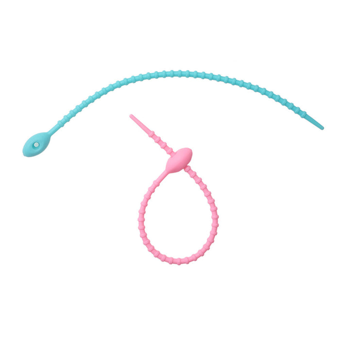 Wholesale Colorful silicone tie handmade accessories reusable keychain ring chain rope bag hanging accessories