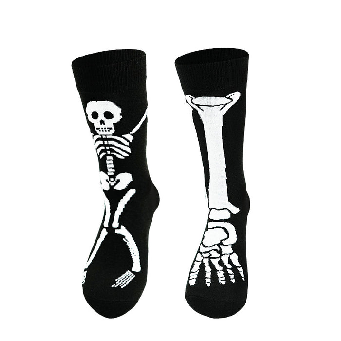 Wholesale  Skull Ghost Claw Cartoon Print Casual Socks Sweat-Absorbent Autumn and Winter Mid-Calf Socks Fun Socks