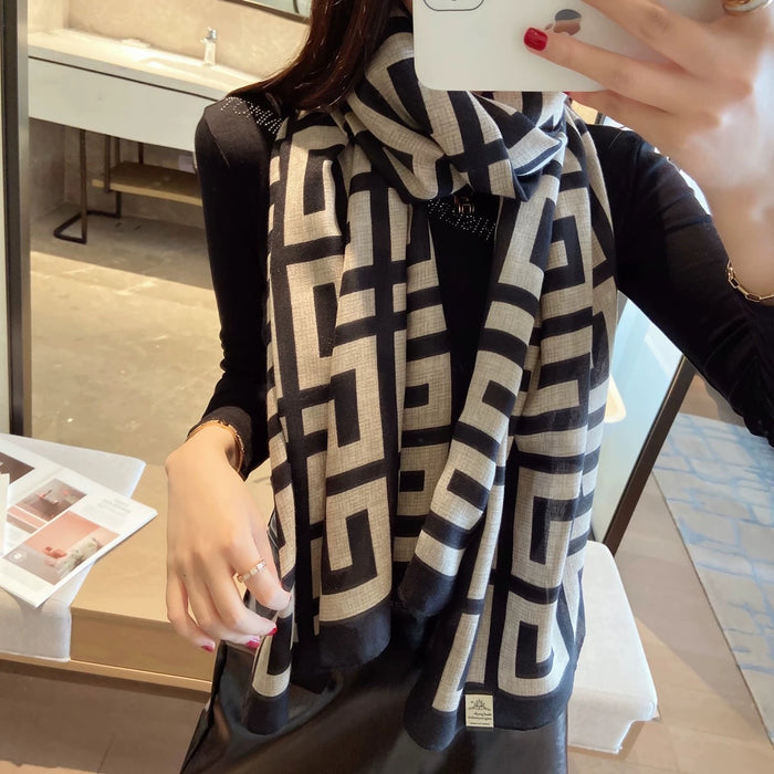 Wholesale Scarves Shawls High-end and Cold Resistant Scarves for Women Fashionable Prints Elegant and Warm Temperament Shawls JDC-SF-MC006