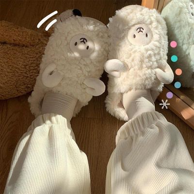 Wholesale  cotton slippers for female and male couples  cartoon  indoor home soft bottom plush