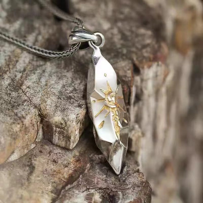 Wholesale Vintage Sun Rune Wishing Stone Pendant Stainless Steel Chain Hip Hop Necklace
