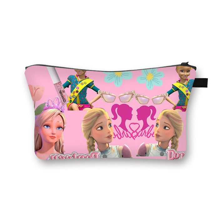 Wholesale Pink Princess Cosmetic Bag Kids Cosmetic Bag Portable Polyester Storage Bag JDC-CB-YiLan001