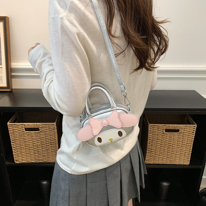 Wholesale Cartoon Bowknot Girls Handbag with Anime Pattern Cute PU Leather Crossbody Bag